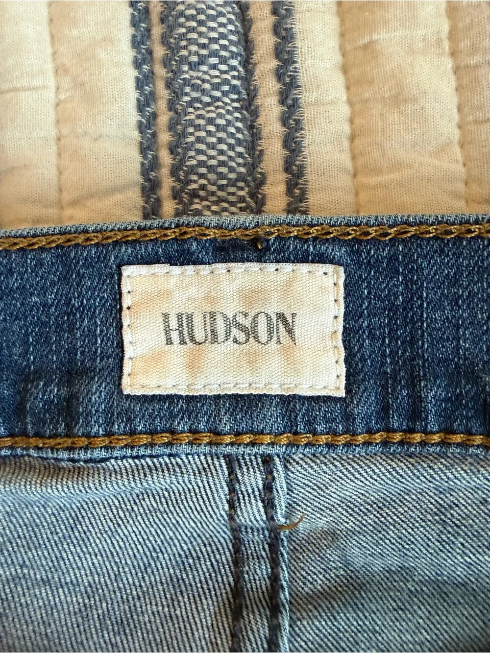 Hudson Blake Slim Straight Men’s Jeans Size 38 Medium Wash Raw Hem